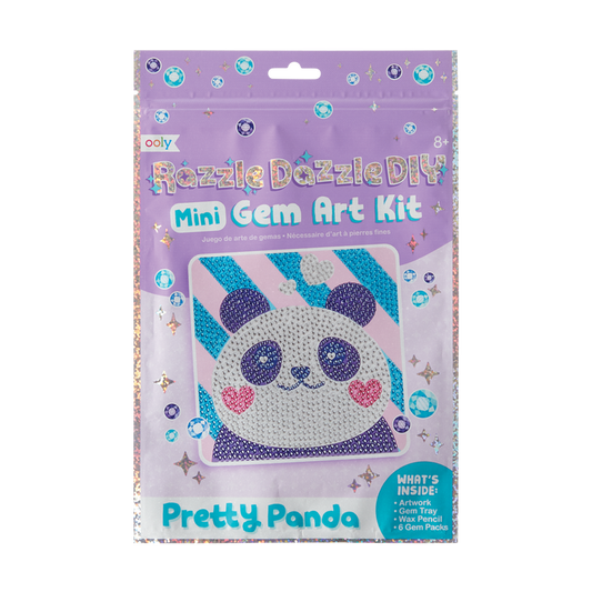 OOLY front view of Razzle Dazzle DIY Gem Art Kit - Pretty Panda in packaging
