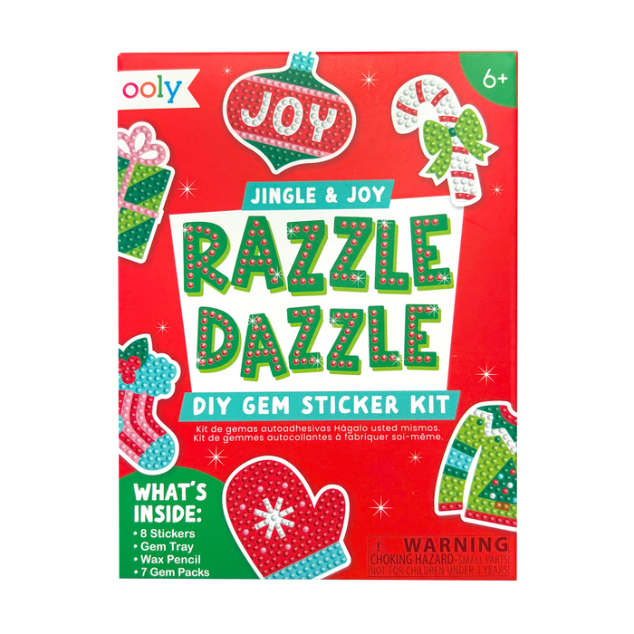 Razzle Dazzle Mini DIY Gem Sticker Kit - Jingle & Joy - 8 Stickers