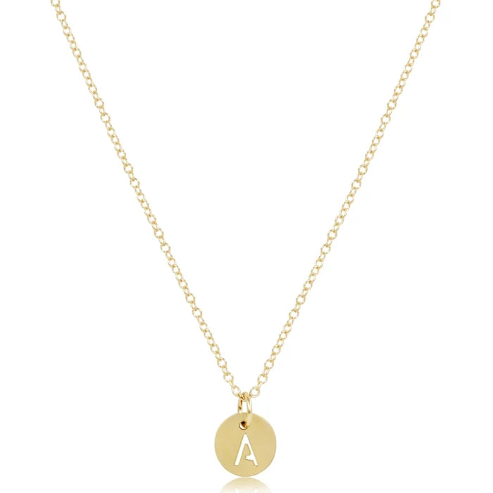 Respect Small Initial Disc Necklace - Gold - Molly + Kate