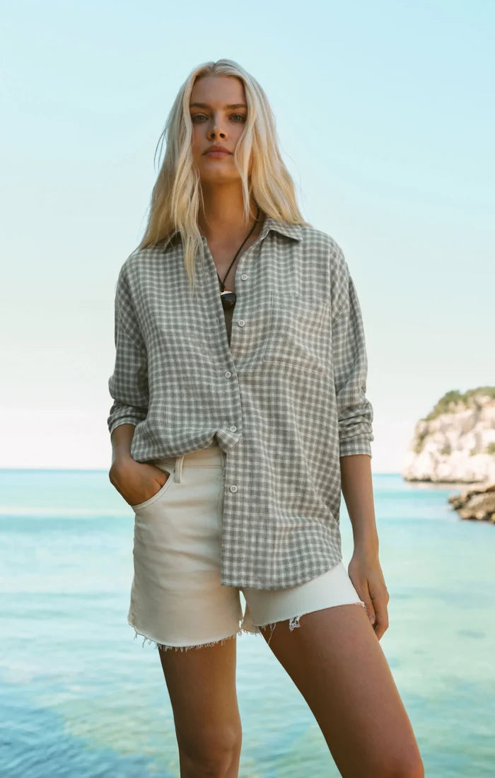 River Plaid Button Up - Emerald Cove - Molly + Kate