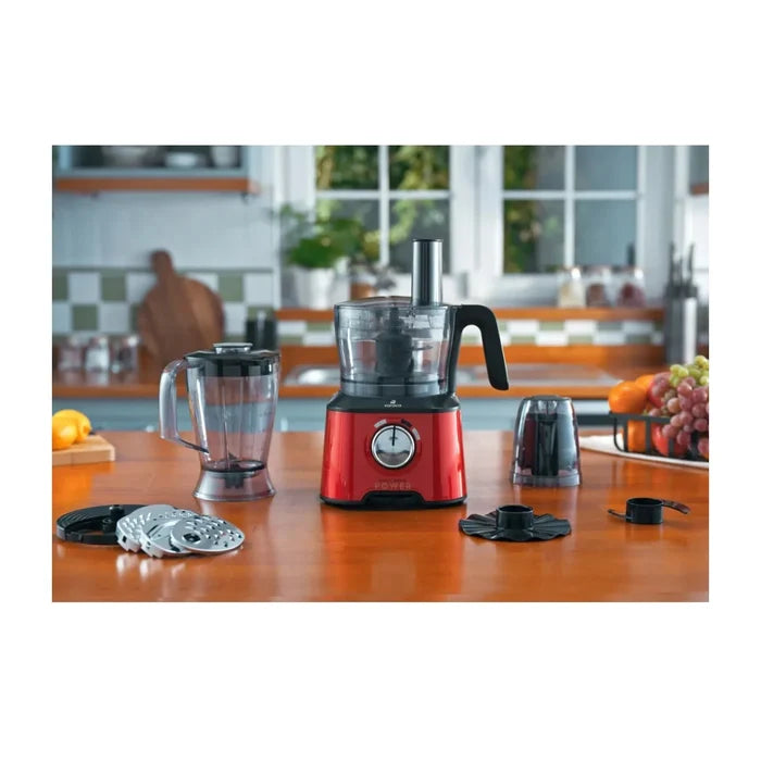 Robot multifonctions Karaca Mastermaid Power Max 11 en 1 2 500 W, rouge impérial