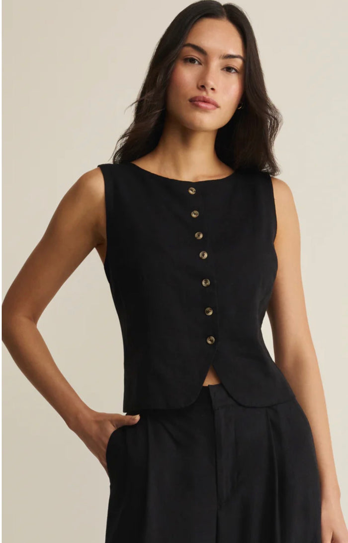 Roman Linen Vest - Molly + Kate