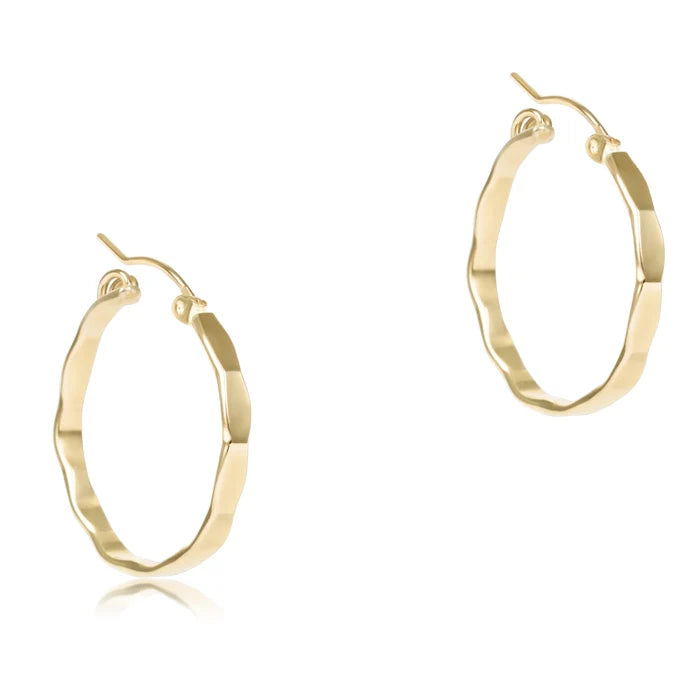 Scalloped Round Gold 1.25” Hoop - Smooth - Molly + Kate