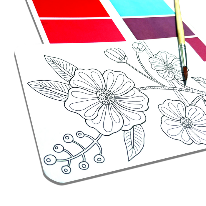 Flowers and Gardens Scenic Hues DIY watercolor art kit card close up