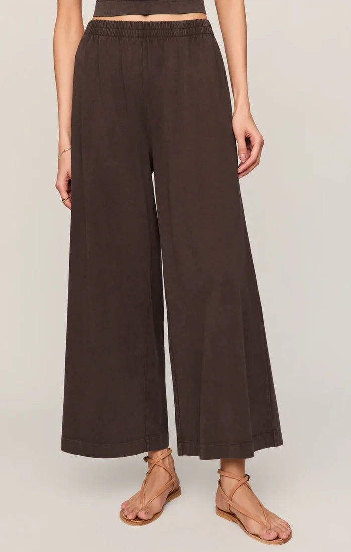 Scout Jersey Crop Flare Pant - Dark Chocolate - Molly + Kate