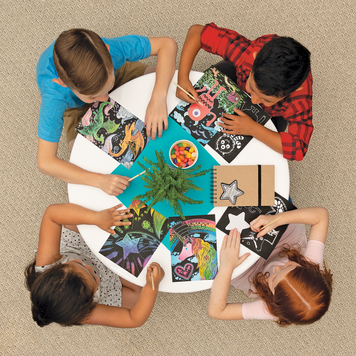 Scratch and Scribble Scratch Art Kit - Ocean Life - 8 Cards 1 Sticker Sheet