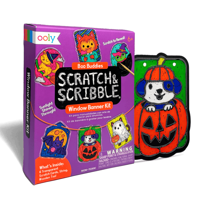 Scratch & Scribble Mini Window Banner Kit - Boo Buddies - 6 Cards