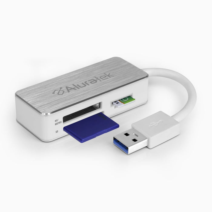 Aluratek Media Card Reader viewer front angle CARD