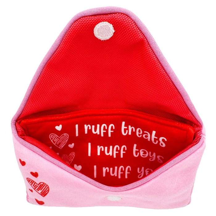 Huxley & Kent Dog Toys Seek 'n Treat Ruff Letter Valentine Plush Speak Dog Toy (Double-Sided)