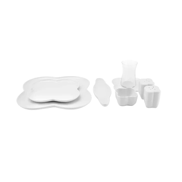 Service Petit Déjeuner Karaca Clover pour 6 personnes, 28 pièces, en porcelaine