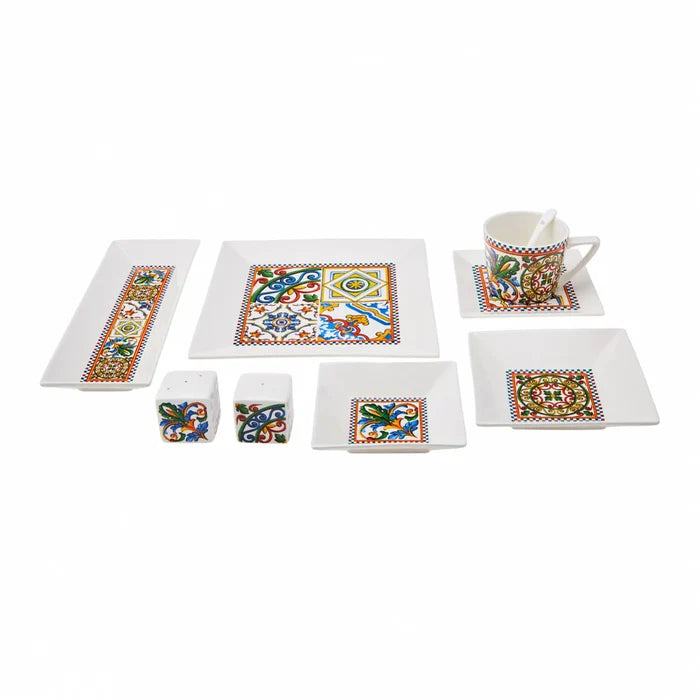 Service Petit Déjeuner Karaca Milano pour 6 personnes, 32 pièces carrées/rectangulaires