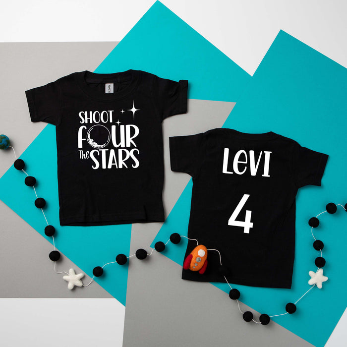 "Shoot Four The Stars" 4th Birthday T-shirt