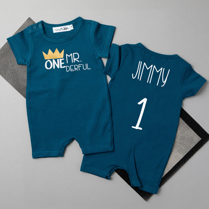 Shorts "Mr. Onederful" Slim Fit 1st Birthday Romper