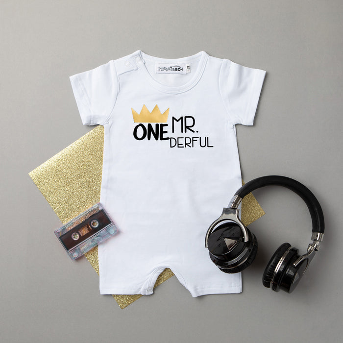 Shorts "Mr. Onederful" Slim Fit 1st Birthday Romper