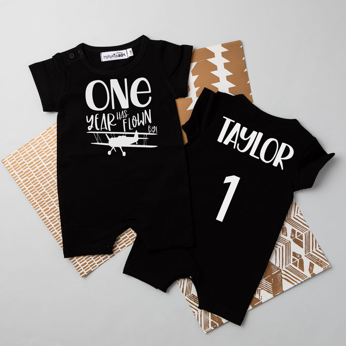 Shorts "One Year Has Flown By" Slim Fit 1st Birthday Romper