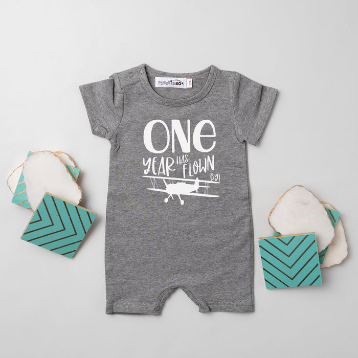 Shorts "One Year Has Flown By" Slim Fit 1st Birthday Romper