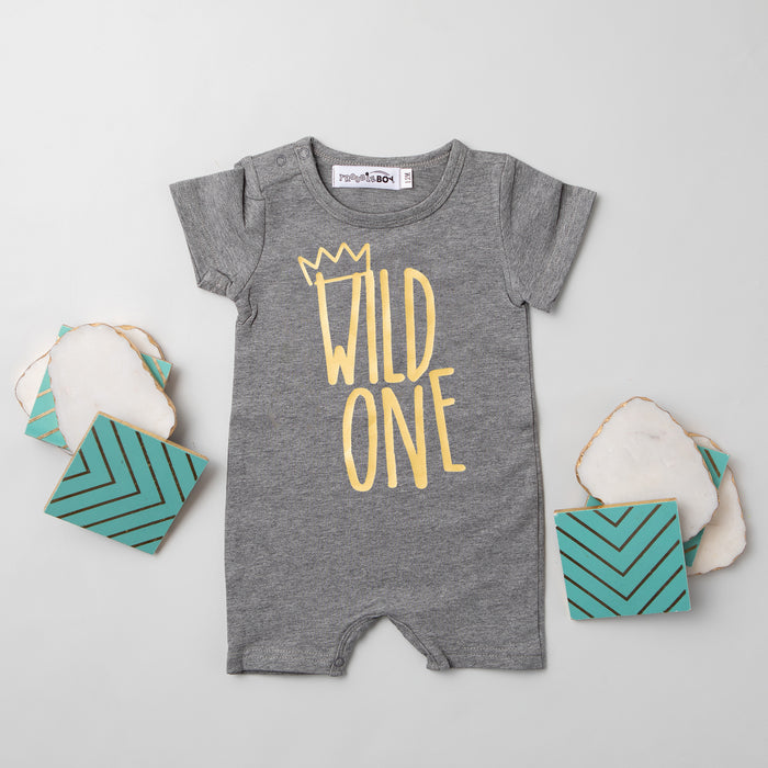 Shorts "Wild One" Gold Design Slim Fit 1st Birthday Romper