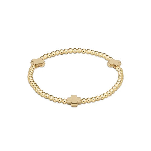 Signature Cross Bead Bracelet - Gold - Molly + Kate