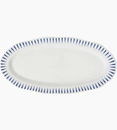 Sitio Stripe 15" Hostess Platter in Delft Blue