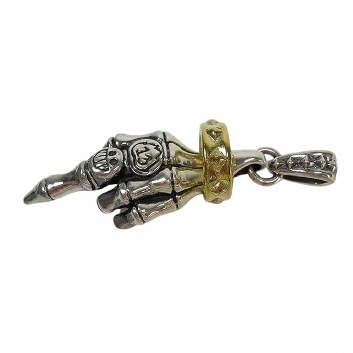 Biker Skeleton Hand Pendant