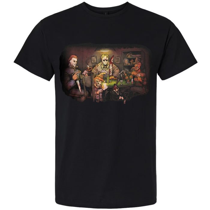 Slasher's Playing Poker Adult Fitted T-Shirt - Kryptonite Character Store