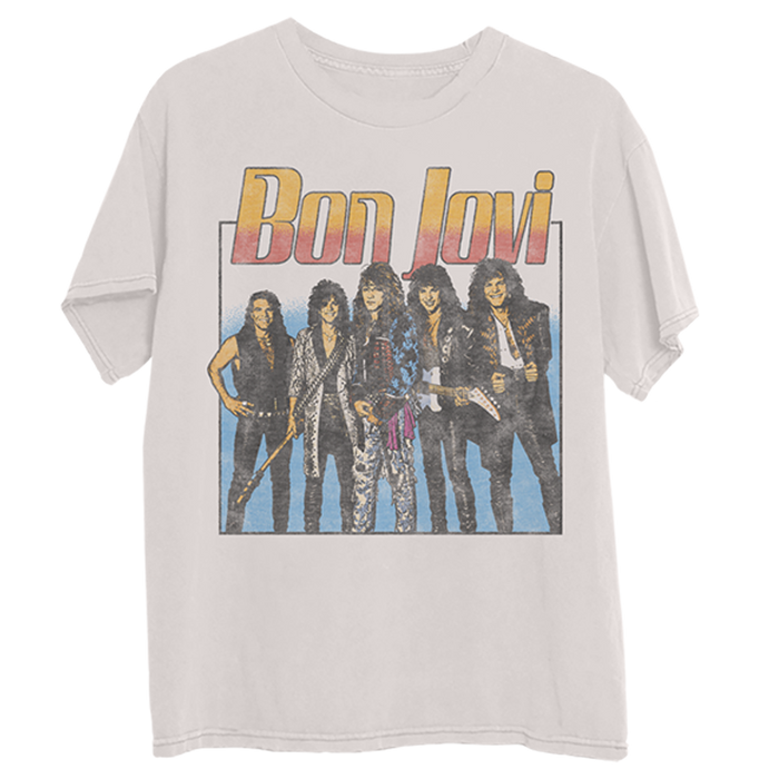 Slippery When Wet Tour Retro Bone T-Shirt F