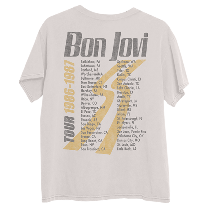Slippery When Wet Tour Retro Bone T-Shirt B