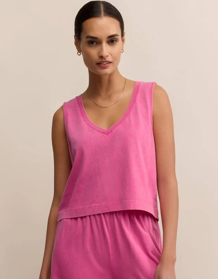 Sloane V-Neck Tank - Island Pink - Molly + Kate