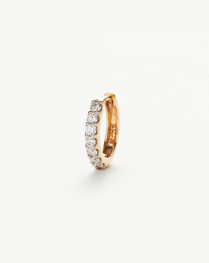 Fine Classic Diamond Single Huggie | 14ct Solid Gold Earrings Missoma