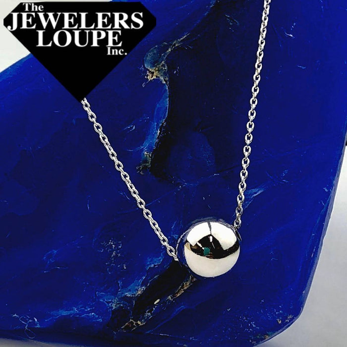 Sterling Silver 10MM Sliding Bead Necklace