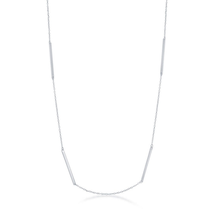 Sterling Silver 36" Multiple Bar Necklace