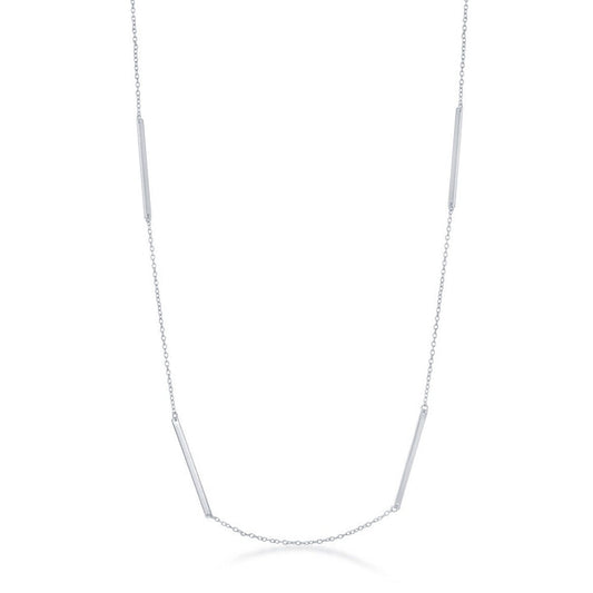Sterling Silver 36" Multiple Bar Necklace