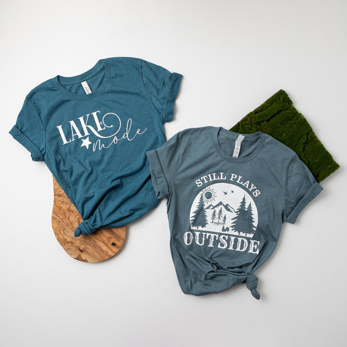 "Still Plays Outside" Camping T-shirt