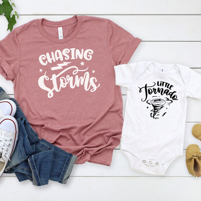 "Storm Chaser & Little Tornado" Mommy & Me Matching Tees