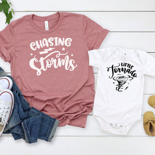 "Storm Chaser & Little Tornado" Mommy & Me Matching Tees