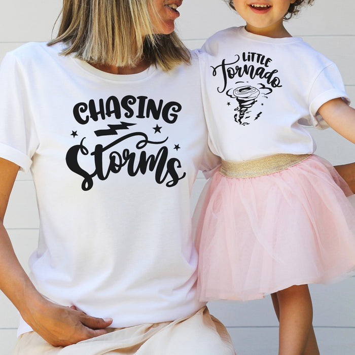 "Storm Chaser & Little Tornado" Mommy & Me Matching Tees
