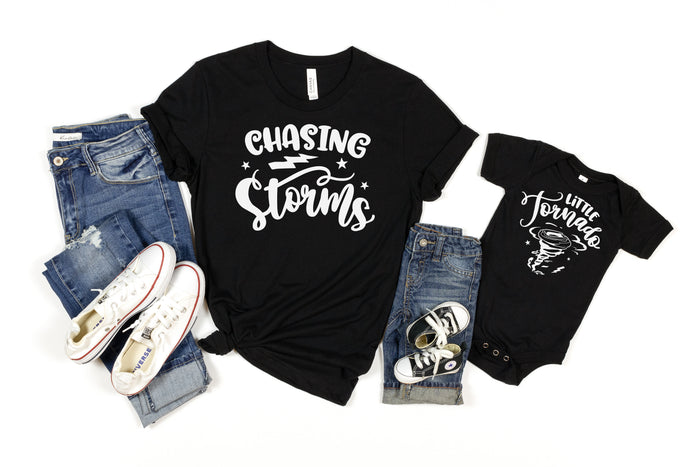 "Storm Chaser & Little Tornado" Mommy & Me Matching Tees