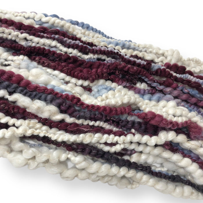 Sugar Plums - wool Boucle, textured hand spun art yarn