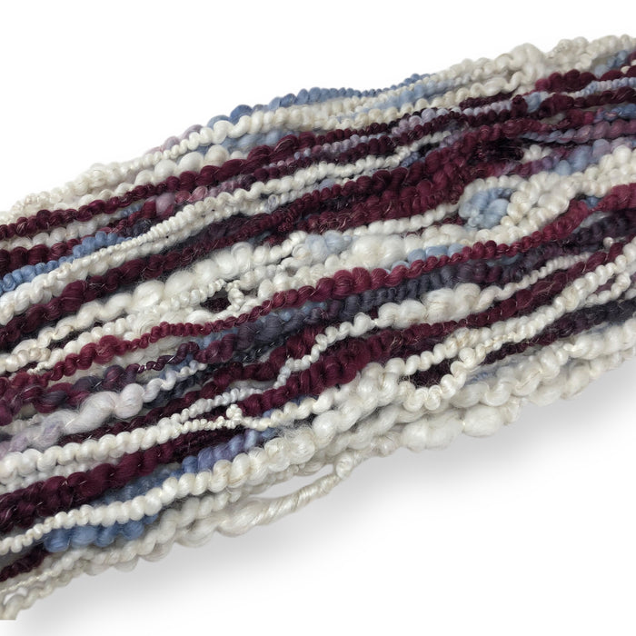 Sugar Plums - wool Boucle, textured hand spun art yarn