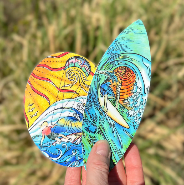 Sunset Surfer Surfboard Sticker