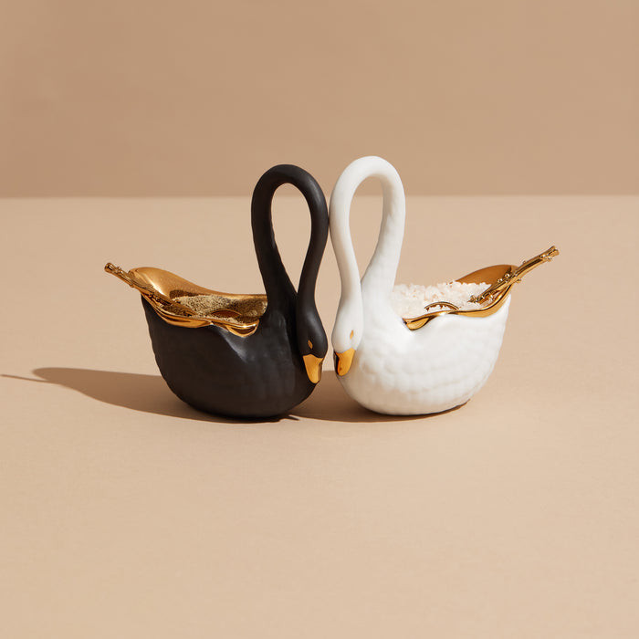 Swan Salt Cellar - Black