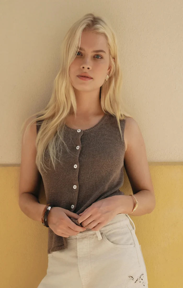 Syd Sweater Vest - Pebble Coast - Molly + Kate