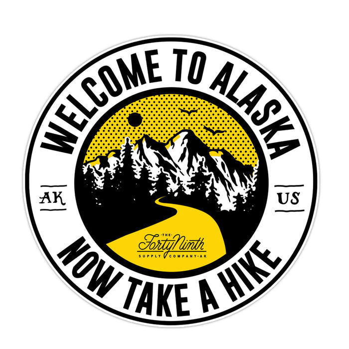 Take A Hike Black Sticker