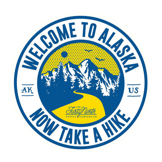 Take A Hike Blue Sticker