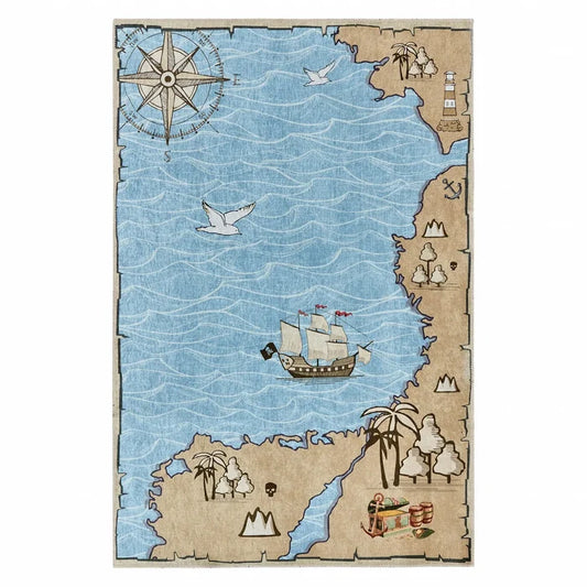 Tapis Kaşmir Halı Dekoratif Art Enfant/Jeune Mer, 80x150 cm