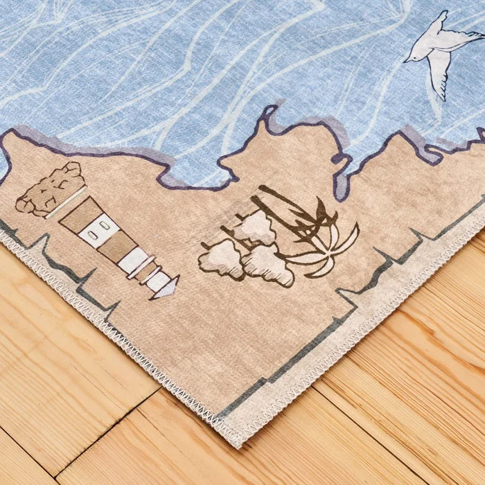 Tapis Kaşmir Halı Dekoratif Art Enfant/Jeune Mer, 80x150 cm