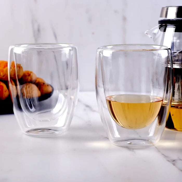 Tasses Karaca à double paroi en verre borosilicate, 2 pièces, 300 ml