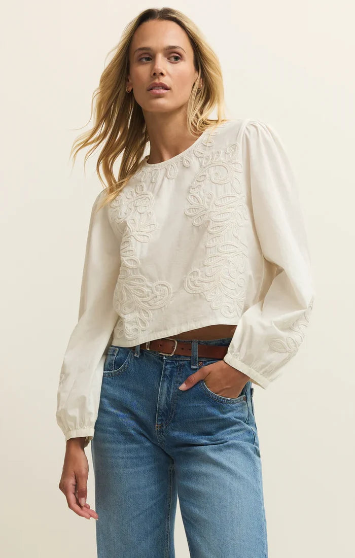 Tatiana  Embroidered Crop Top - Molly + Kate