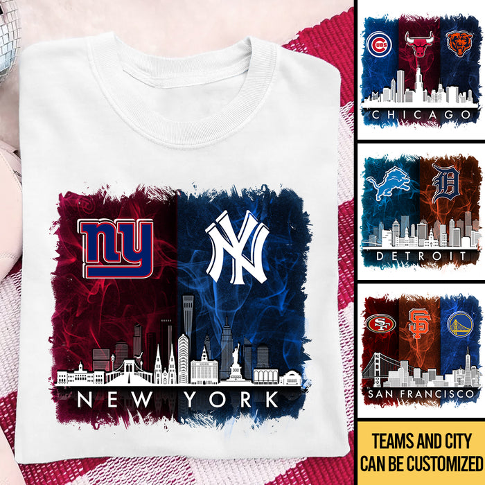 Teams With Skyline Shirt - Customized Shirt