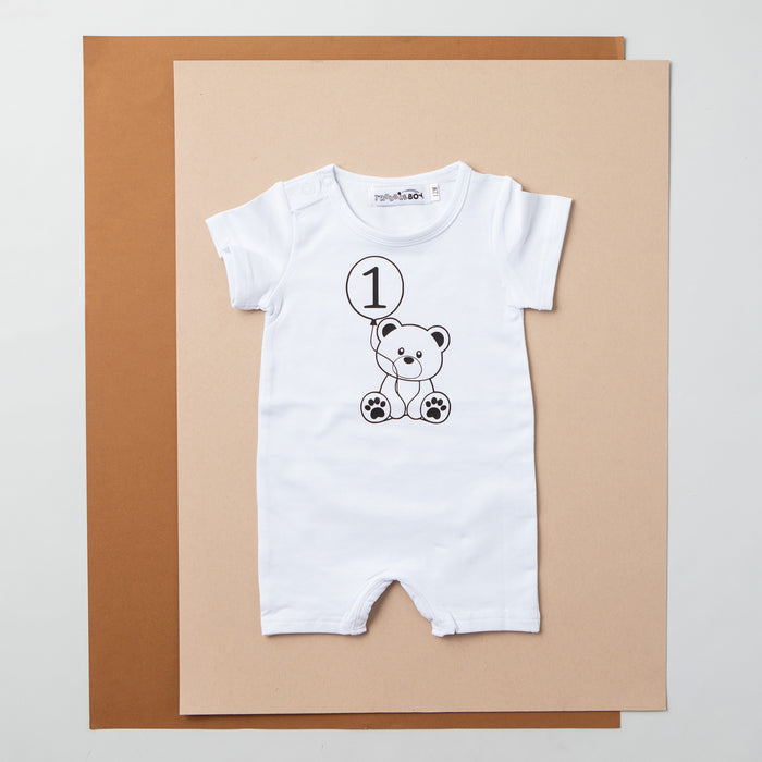 Teddy Bear Themed Slim Fit Shorts Romper 12 mo-VIP